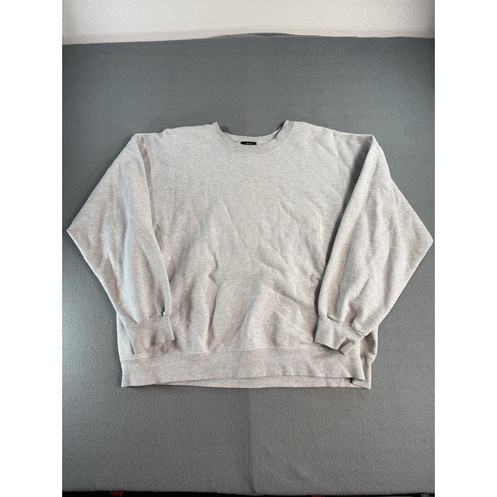 The Bar Sweatshirt Mens 2XL Gray Fleece Crew Neck Pullover Logo Casual Graphic